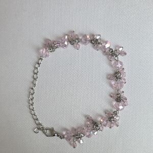 Delicate Pink Crystal Cluster Bracelet - Women Jewelry
